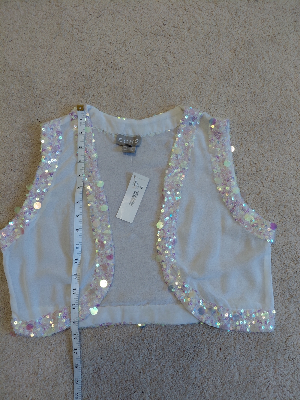 Echo Shrug with Iridescent Sequin Trim - Picture 6 of 7
